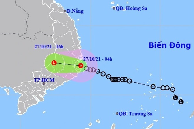Áp thấp nhiệt đới đã vào bờ biển Khánh Hòa, nhiều nơi mưa to - 1