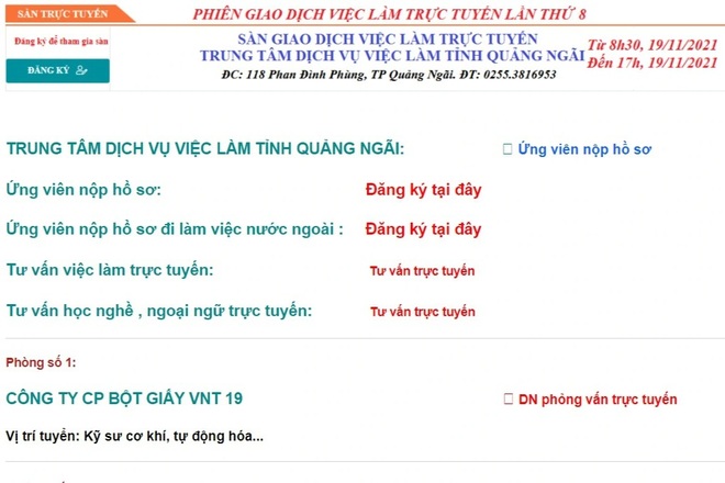 Quảng Ngãi tăng cường phiên giao dịch việc làm trực tuyến - 2 Quảng Ngãi tăng cường phiên giao dịch việc làm trực tuyến - 2