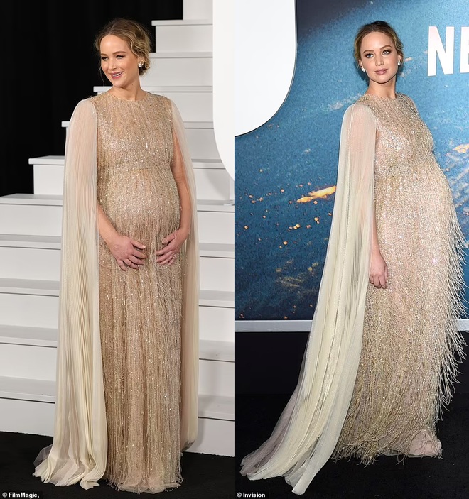 Jennifer Lawrence lộ bụng bầu, sánh đôi Leonardo DiCaprio - 2