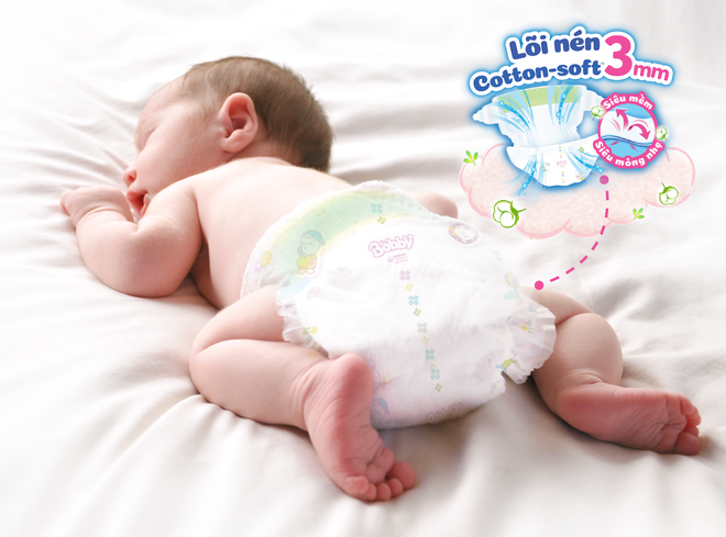 Tã dán sơ sinh Bobby Lõi nén Cotton-soft 3mm - 1 Tã dán sơ sinh Bobby Lõi nén Cotton-soft 3mm - 1