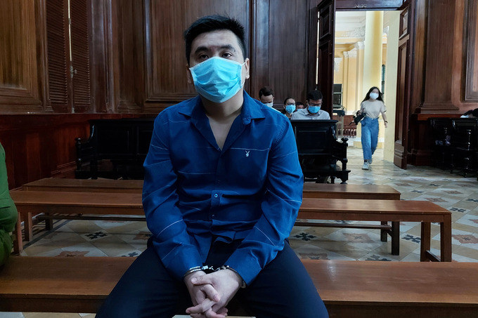Nguyễn Trần Hoàng Phong tại phiên tòa năm ngoái (Ảnh: X.D.).