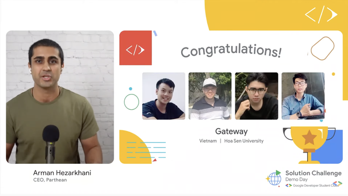 Nhóm sinh viên Việt lần đầu tiên lọt top 3 cuộc thi Solution Challenge