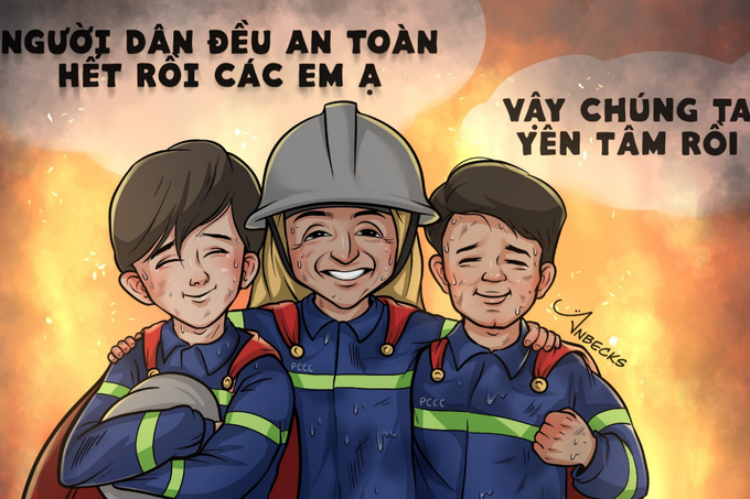 Cộng đồng mạng làm thơ, vẽ tranh đưa tiễn ba chiến sĩ cứu hỏa đã hy sinh - 5