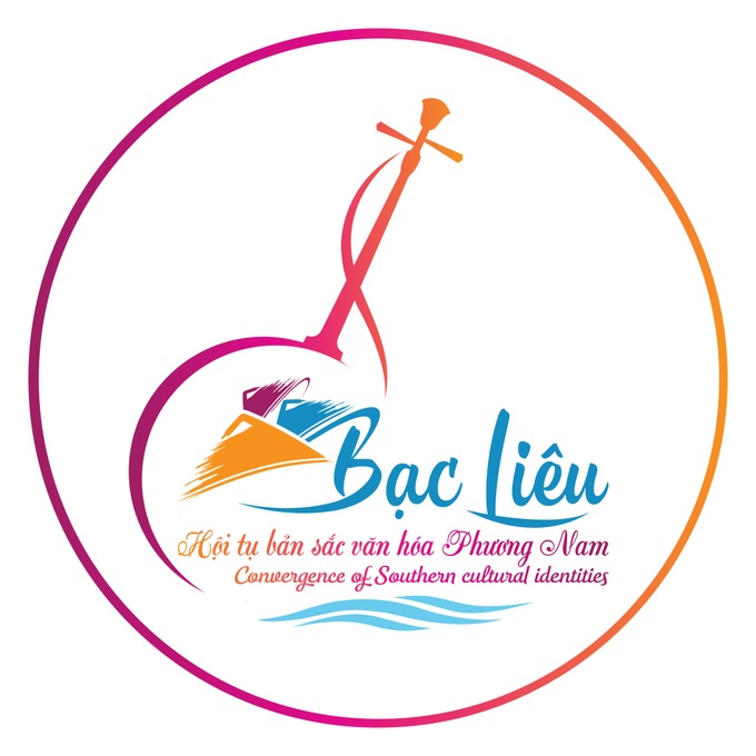 Logo du lịch Bạc Liêu có hình ảnh cây đờn kìm, 3 nón lá cách điệu - 1