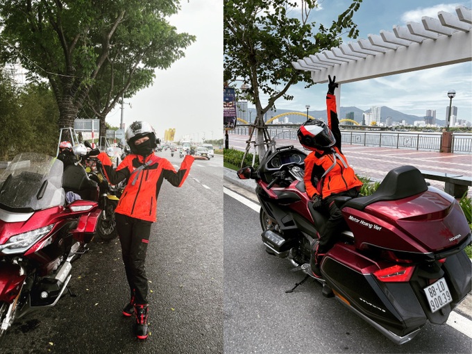 Nữ biker 9x xinh đẹp xuyên Việt trên chiếc motor 1800cc