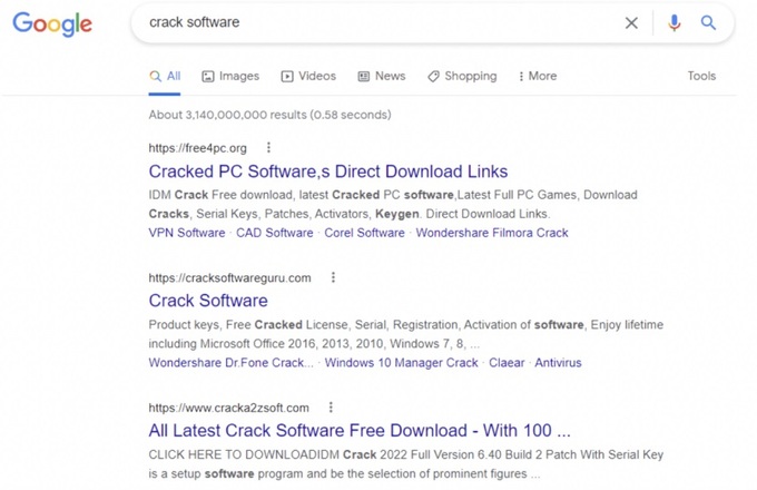 Các trang web có chứa mã độc NullMixer đều xuất hiện trên top đầu công cụ tìm kiếm của Google (Ảnh chụp màn hình).