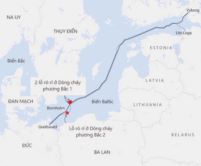Hai đường ống khí đốt từ Nga sang Đức nghi bị cài thuốc nổ dẫn tới rò rỉ - 2