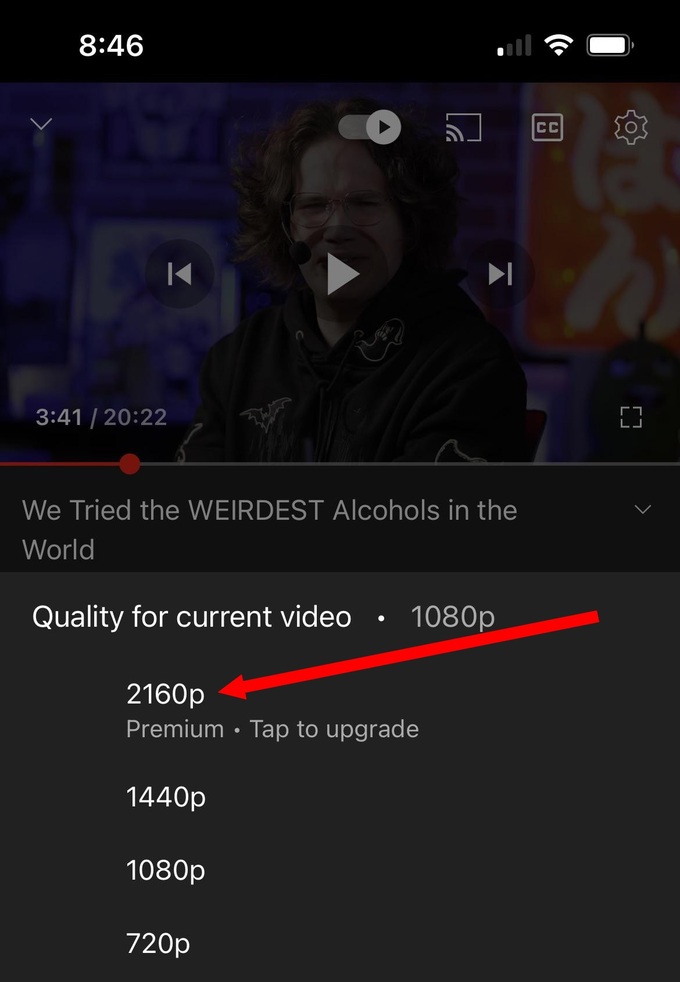 Tính năng xem video ở chuẩn 4K bị vô hiệu hóa ở người dùng miễn phí và buộc phải nâng cấp lên tài khoản Premium để sử dụng (Ảnh: Reddit).