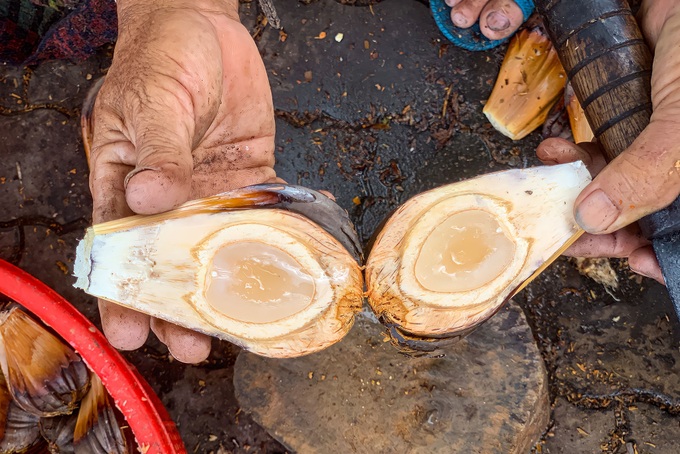 Western couple selling strange coconut dishes, attracting customers - 4