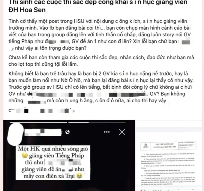 Xôn xao chuyện thí sinh thi sắc đẹp đăng bài viết xúc phạm giảng viên - 1 Xôn xao chuyện thí sinh thi sắc đẹp đăng bài viết xúc phạm giảng viên - 1