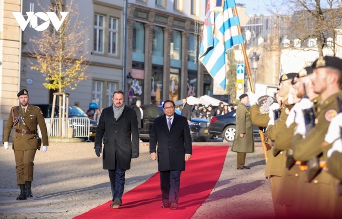 Thủ tướng Luxembourg đón và hội đàm với Thủ tướng Phạm Minh Chính - 1