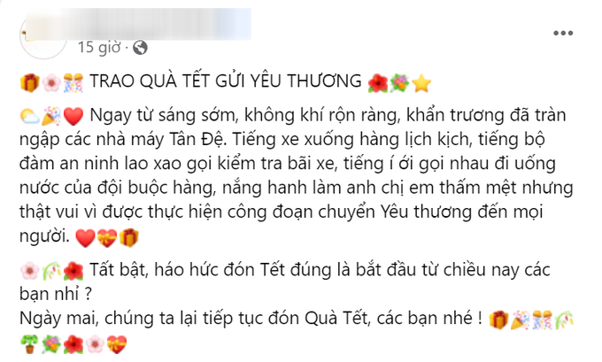 Thưởng Tết độc lạ: Cột sẵn quà trên xe hàng nghìn công nhân - 1