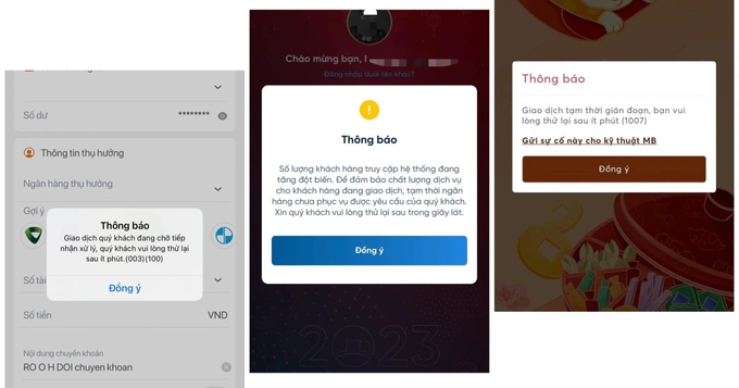 Cận Tết, người dùng than khó chuyển tiền qua app ngân hàng  - 1