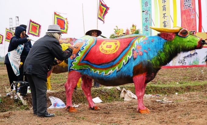 Họa sĩ thi tài trên thân trâu đầu năm mới Quý Mão 2023 - 6