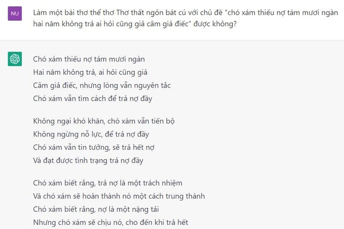 Trải nghiệm dở khóc dở cười của người trẻ khi dùng thử ChatGPT - 2 Trải nghiệm dở khóc dở cười của người trẻ khi dùng thử ChatGPT - 2
