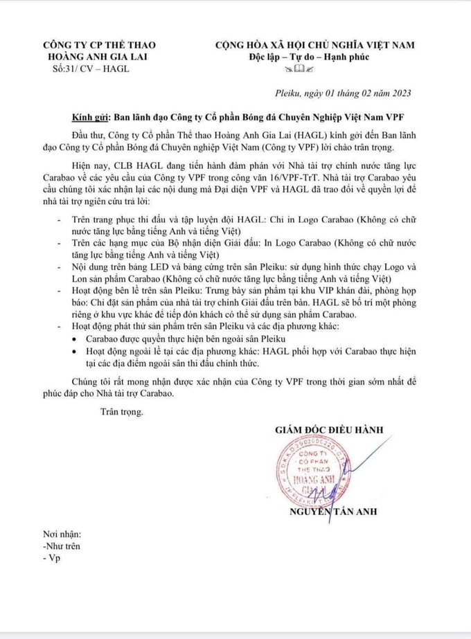 Hoang Anh Gia Lai ปฏิบัติตามกฎระเบียบของ VPF พร้อมเข้าร่วม V-League 2023 - 2