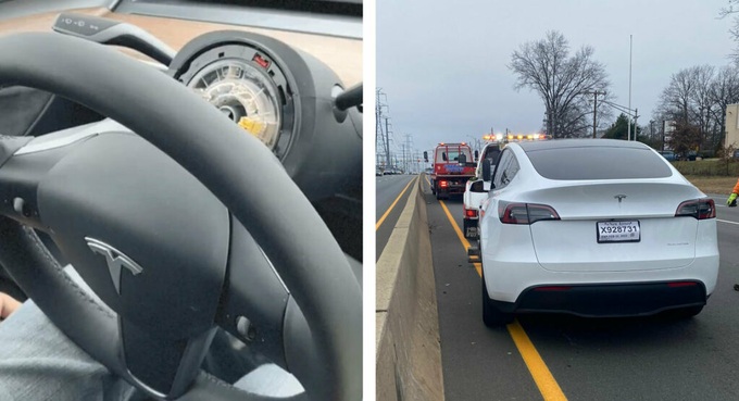 Xe Tesla vừa mới mua đã bị rụng vô lăng khi đang chạy trên đường - 1
