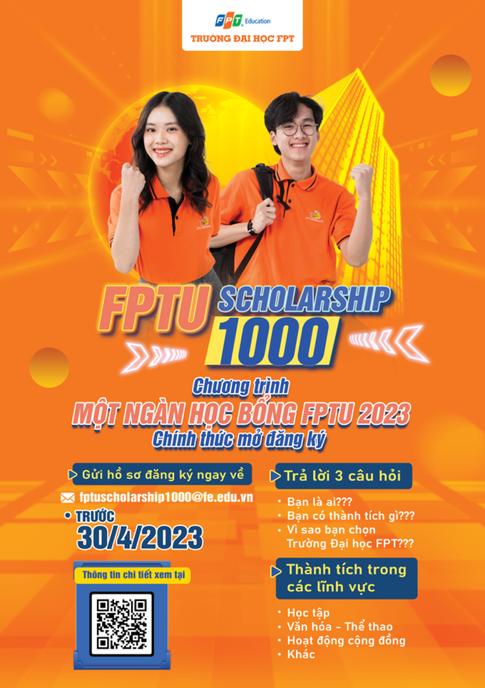 Đại học FPT bắt đầu nhận đăng ký chương trình Một ngàn học bổng FPTU 2023 - 1