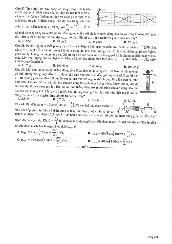 Gợi ý giải đề tham khảo môn vật lý thi tốt nghiệp THPT 2023 - 4