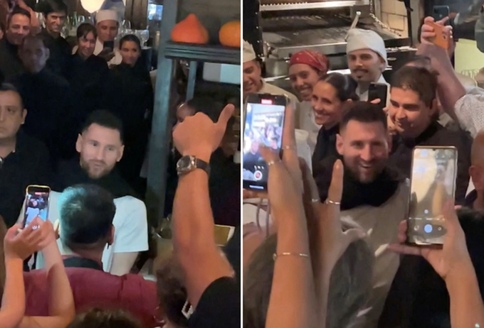 Phản ứng bất ngờ của Messi khi bị hàng nghìn CĐV quây kín lúc ăn tối - 1