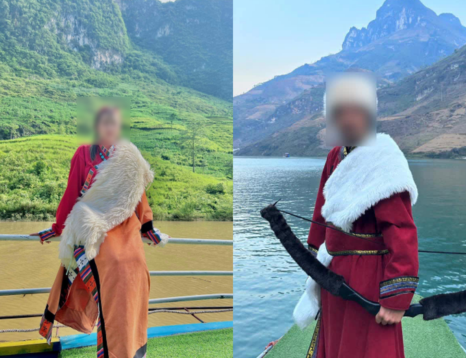 Hà Giang phản hồi việc du khách mặc trang phục nước ngoài trên sông Nho Quế  | Báo Dân trí