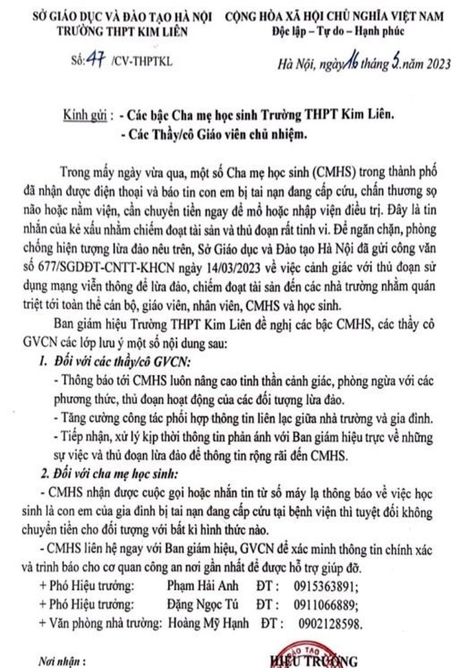 Hà Nội: Cảnh báo chiêu lừa đảo mới học sinh nợ tiền hàng - 2