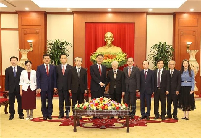Tổng Bí thư Nguyễn Phú Trọng tiếp Bí thư Đảng ủy Khu tự trị dân tộc Choang Quảng Tây - 4 Tổng Bí thư Nguyễn Phú Trọng tiếp Bí thư Đảng ủy Khu tự trị dân tộc Choang Quảng Tây - 4