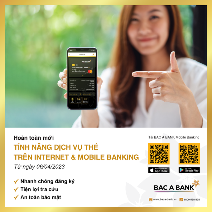 Bac A Bank cập nhật tính năng dịch vụ thẻ trên Internet và Mobile Banking - 1