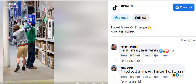TikTok chia sẻ lên trang Facebook chính thức đoạn video cho thấy các TikToker đang thực hiện TikTok chia sẻ lên trang Facebook chính thức đoạn video cho thấy các TikToker đang thực hiện
