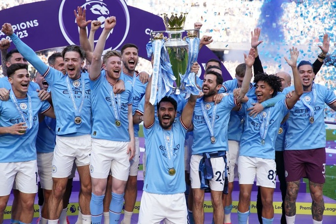 Man City ăn mừng danh hiệu vô địch Premier League | Báo Dân trí