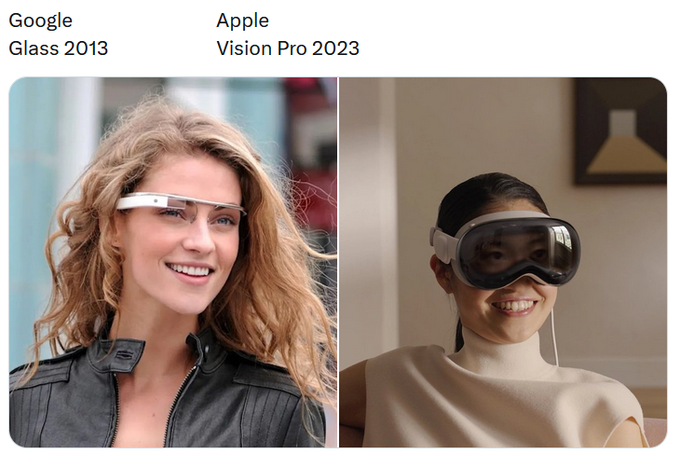 Chỉ đến khi Apple ra mắt Vision Pro, giới công nghệ mới cảm thấy tiếc nuối vì chiếc kính thông minh Google Glass (ra mắt năm 2013) đã không thể trở thành sản phẩm hoàn thiện, khi chiếc kính này sở hữu thiết kế đẹp mắt và vô cùng hiện đại.