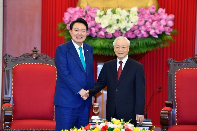 Tổng Bí thư Nguyễn Phú Trọng tiếp Tổng thống Hàn Quốc Yoon Suk Yeol - 3