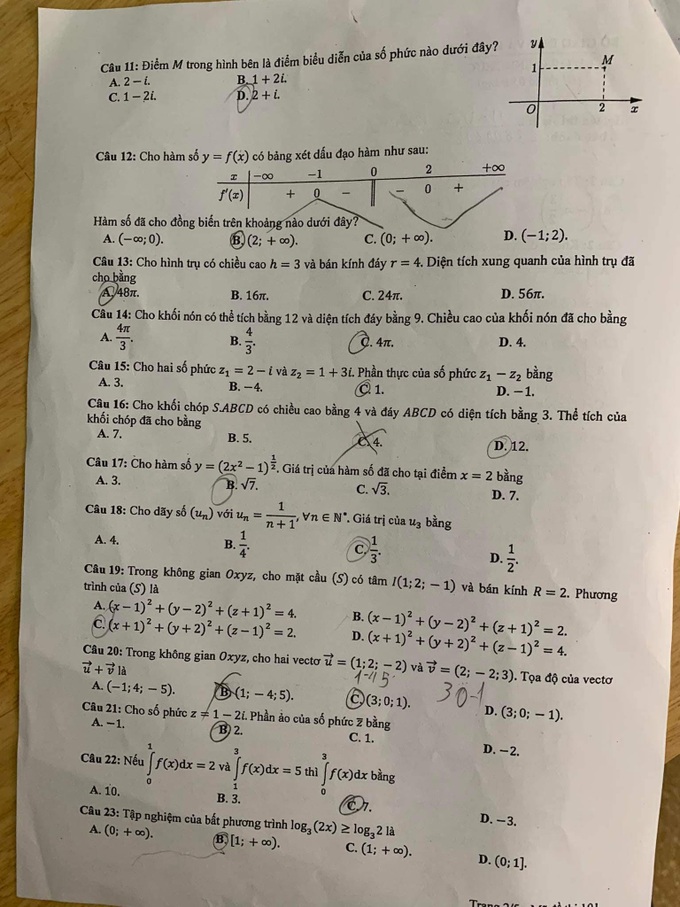 Đề thi và gợi ý đáp án môn toán thi tốt nghiệp THPT 2023 - 2