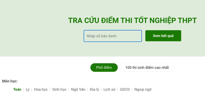 Tra cứu nhanh nhất điểm thi tốt nghiệp THPT 2023 trên Dân trí - 1