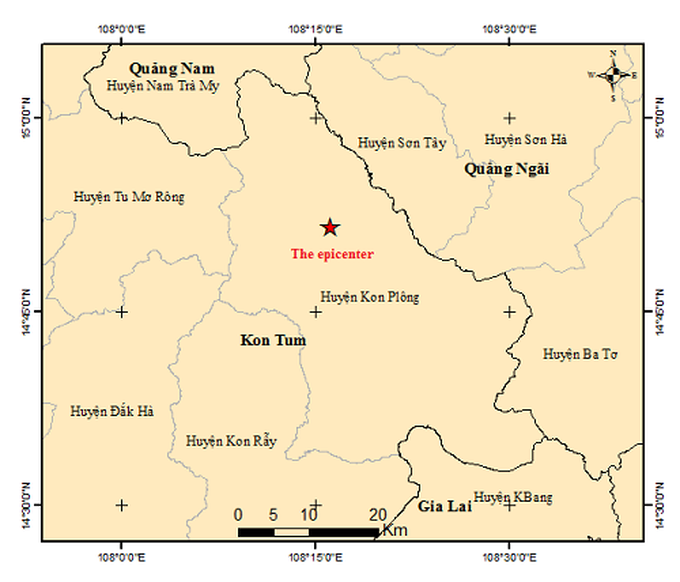 Five earthquakes reported in Kon Tum on February 7 morning - 1