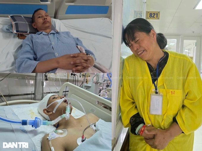 Nam Dinh woman calls for help to save husband and son - 1