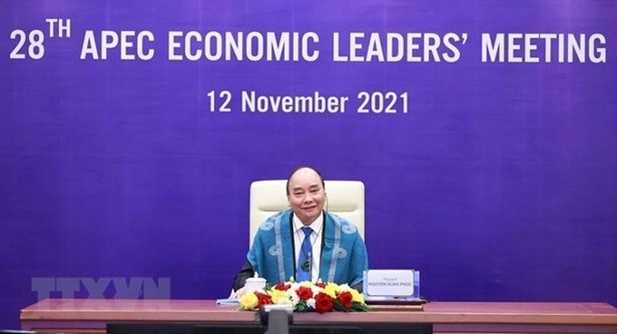 Vietnamese President addresses 28th APEC Economic Leaders’ Meeting - 1 Vietnamese President addresses 28th APEC Economic Leaders’ Meeting - 1