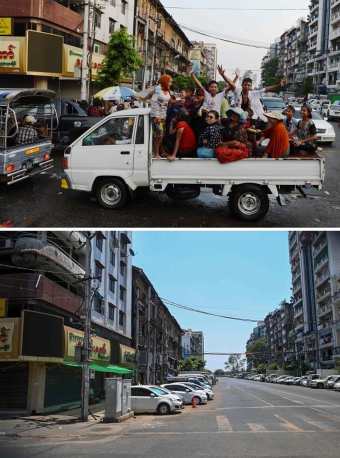 Silent streets for water festival in Myanmar lockdown - 1 Silent streets for water festival in Myanmar lockdown - 1