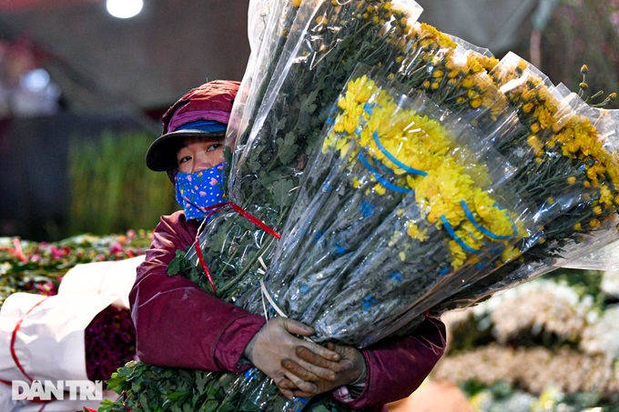 Hanoi flower market open 24 hours a day for Tet demand - 2 Hanoi flower market open 24 hours a day for Tet demand - 2
