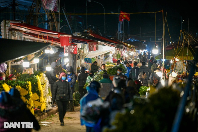 Hanoi flower market open 24 hours a day for Tet demand - 1 Hanoi flower market open 24 hours a day for Tet demand - 1