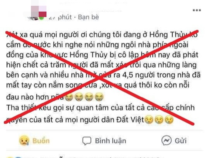 Four people in Quang Binh fined for fake flood news on Facebook - 1