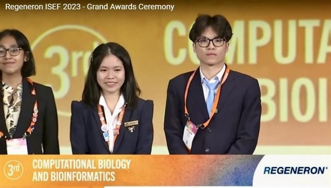 Vietnamese students bag third prize at 2023 Regeneron ISEF - 1 Vietnamese students bag third prize at 2023 Regeneron ISEF - 1