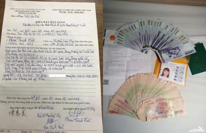 Nearly VND30 million left on Lao Cai train returned to passenger - 1