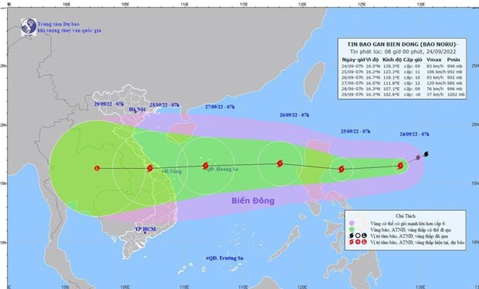 Storm Noru to enter East Sea, localities warned to stay alert - 1 Storm Noru to enter East Sea, localities warned to stay alert - 1