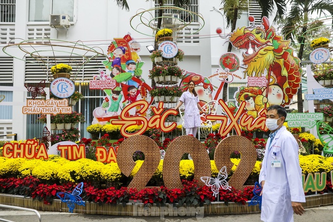 Tet flower road launched at HCM City hospital - 1