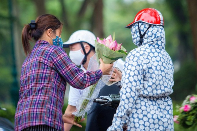 Lotus flower season arrives on Hanoi streets - 5