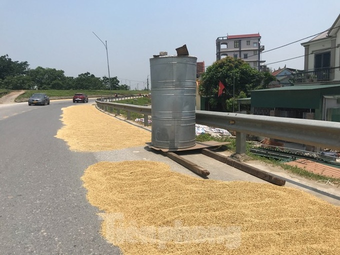Roads encroached for drying rice - 4 Roads encroached for drying rice - 4