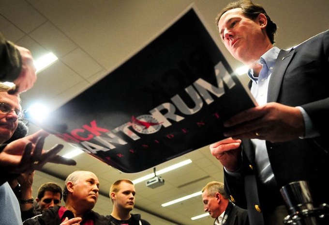 Santorum trifecta rattles White House race - 1 Santorum trifecta rattles White House race - 1