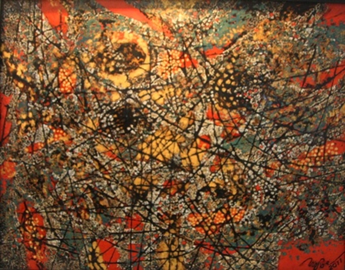 Abstract lacquer painter introduces latest works - 3 Abstract lacquer painter introduces latest works - 3