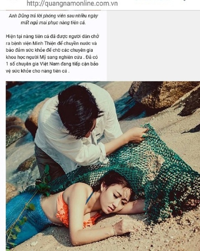 Website fined for reporting mermaid caught in Quang Nam - 1 Website fined for reporting mermaid caught in Quang Nam - 1